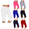 Summer Fashion Women Simple Plain Leggings Capri Bottom Short Pants Dacron Lady Absorbent Leggings Running Yoga Sport Cropped Fitness Pants