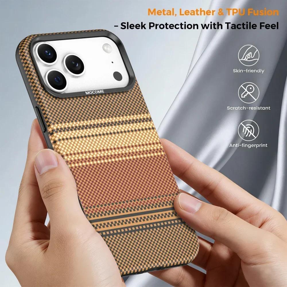 Деловой Чехол для Телефона с Текстурой Углеродного Волокна для IPhone 18Pro Max 17 16 15 14 13 12 Магнитная Беспроводная Зарядка Ударопрочный Защитный Чехол от Царапин