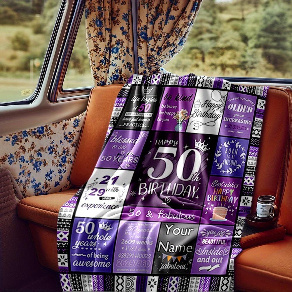 Happy 50Th Birthday To You Blanket Personalized Name Soft Comfortable Stylish Blanket Car Blanket Perfect For Travel Camping Outdoor Home Suitable For