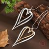 New Handmade Brushed Hollow Double-layer Love Long Pendant, Women's Exaggerated Versatile Smooth Heart-shaped Long Necklace