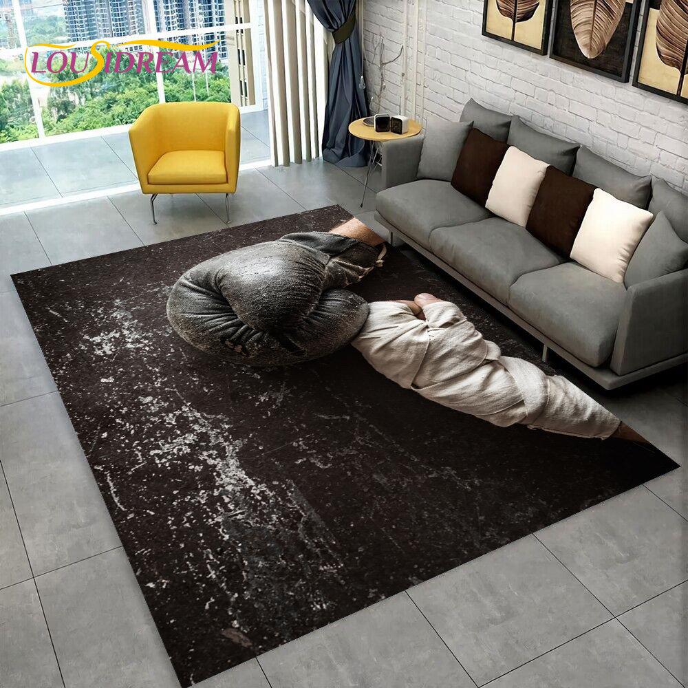 Boxing Gloves Boxer Fight Area Rug Large,Carpet Rug for Living Room Bedroom Sofa Doormat Decoration,kids Non-slip Floor Mat