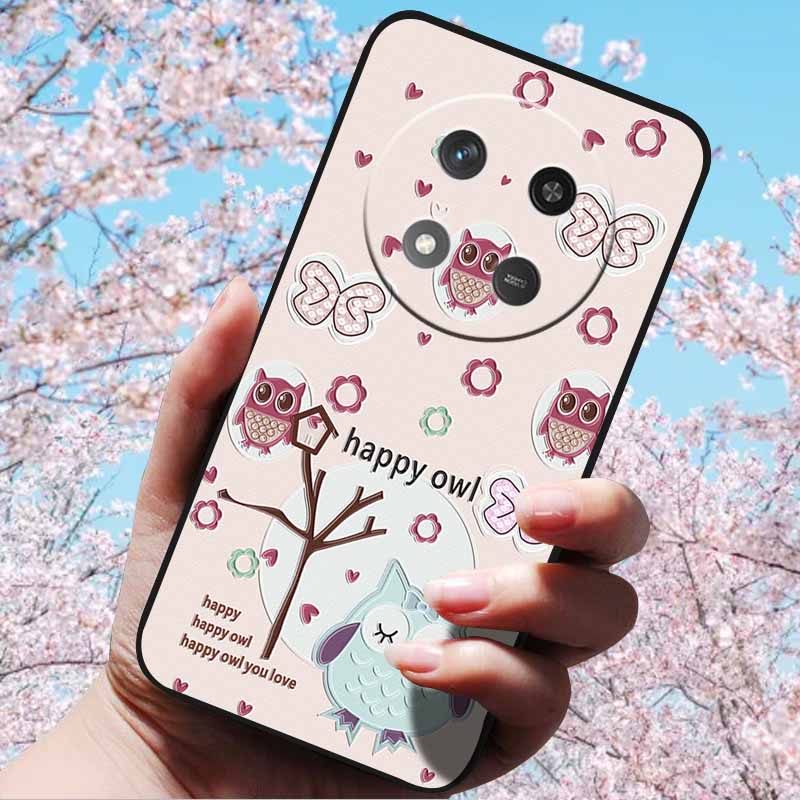 Чехлы для Honor Magic7 Lite 5G 3D Рельефный Цветок Тиснение Мягкий Силикон Для Honor Magic7 Lite 7 Lite 5G 3D Мультяшная Задняя Крышка Чехлы