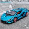 1/24 Lambor Sian FKP37 литой под давлением спортивный автомобиль игрушечная модель имитация хвостового крыла подъемная модель с оттяжкой украшение мальчик подарочная коллекция