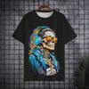 Men's T-shirt Loose Round Neck Casual Top Short Sleeved 3D Printed Street T-shirt Breathable T-shirt2025