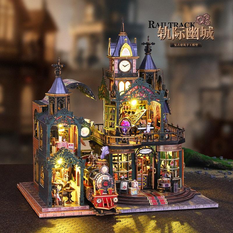 DIY Book Nook - Fantasy City Alley, 3D Puzzle Bookend for Bookshelf, Christmas & Black Friday Creative Gift Idea