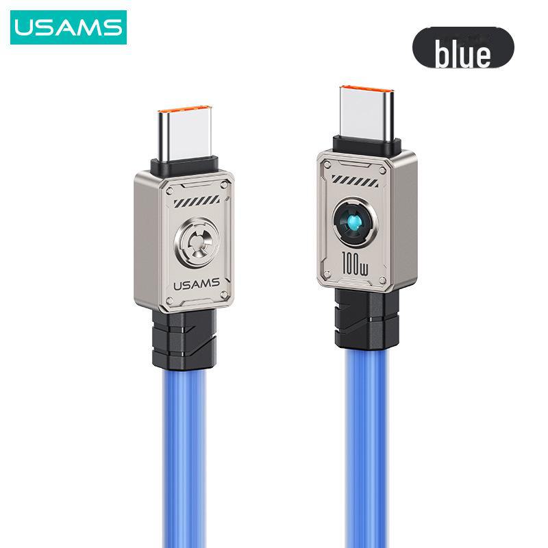 Кабель USB Type-C для сверхбыстрой зарядки USAMS PD 100 Вт для Apple 15 и Huawei