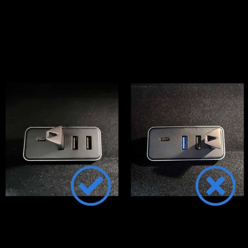 Многопортовый USB-хаб для перчаточного ящика автомобиля Model 3/Y, включая 3 порта USB и 1 порт Type C, обеспечивающий одновременное подключение
