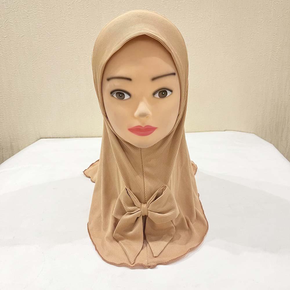 Pre-Stitched Design Kids Instant Hijab Breathable Ethnic Style Turban Traveling Abroad Essentials