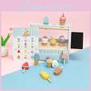 Fun Wooden Simulation Ice Cream Shelf Model Children Toy Set For Role Playing