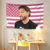 Jensen Ackles American Flag Inspired Tapestry  Soft Polyester Wall Decor for Bedroom Dorm Supernatural Fans Flat Print