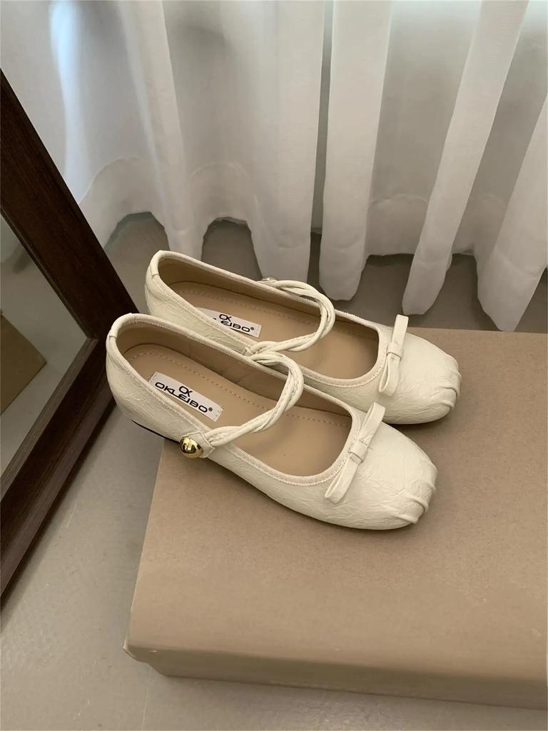 Балетки на плоской подошве Модная женская обувь Повседневные кроссовки с круглым носком Удобные туфли для вечеринок Ретро-стиль для отдыха Mujer