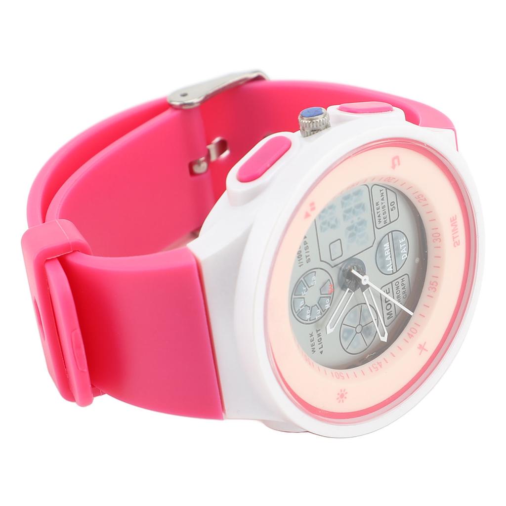 Подростковые часы Наручные Водонепроницаемые Цифровые Спортивные Аналоговые Часы с Секундомером Будильником Таймером Обратного Отсчета Двойной Дисплей