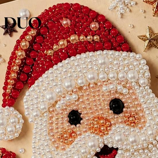 Handmade Christmas Gift for Kids DIY Faux Pearl Painting Art Kit, Cute 3D Beads Holiday Wall Decor Living Room Craft Adults Beginner, Gem Kit