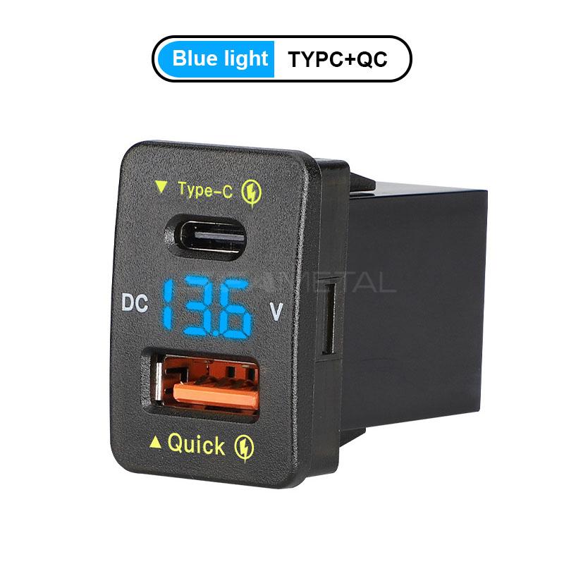 SEAMETAL 12 В Авто Usb Type-C PD Супер Быстрое Автомобильное Зарядное Устройство Адаптер Питания Для Мобильных Телефонов Toyota Быстрая Зарядка Дисплей Напряжения