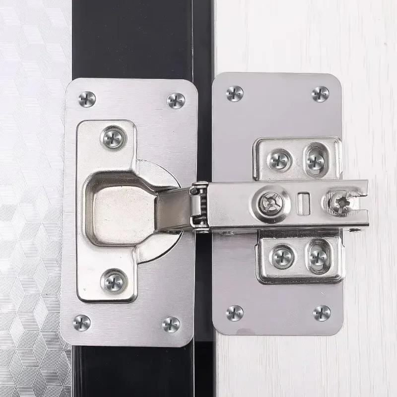 10Pcs Cabinet Hinge Repair Plate Kit Stainless Steel Door Hinge Mounting Plate With Holes For Home Kitchen Cupboard Furniture