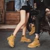 Autumn and Winter New Couple Martin Boots Leather Outdoor Tooling Men's Shoes with Cotton Warm High-top Women's Shoes