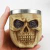 Skull Pattern Barber Cleaning Soap Mug Shaving Lather Bowl,Made of Stainless