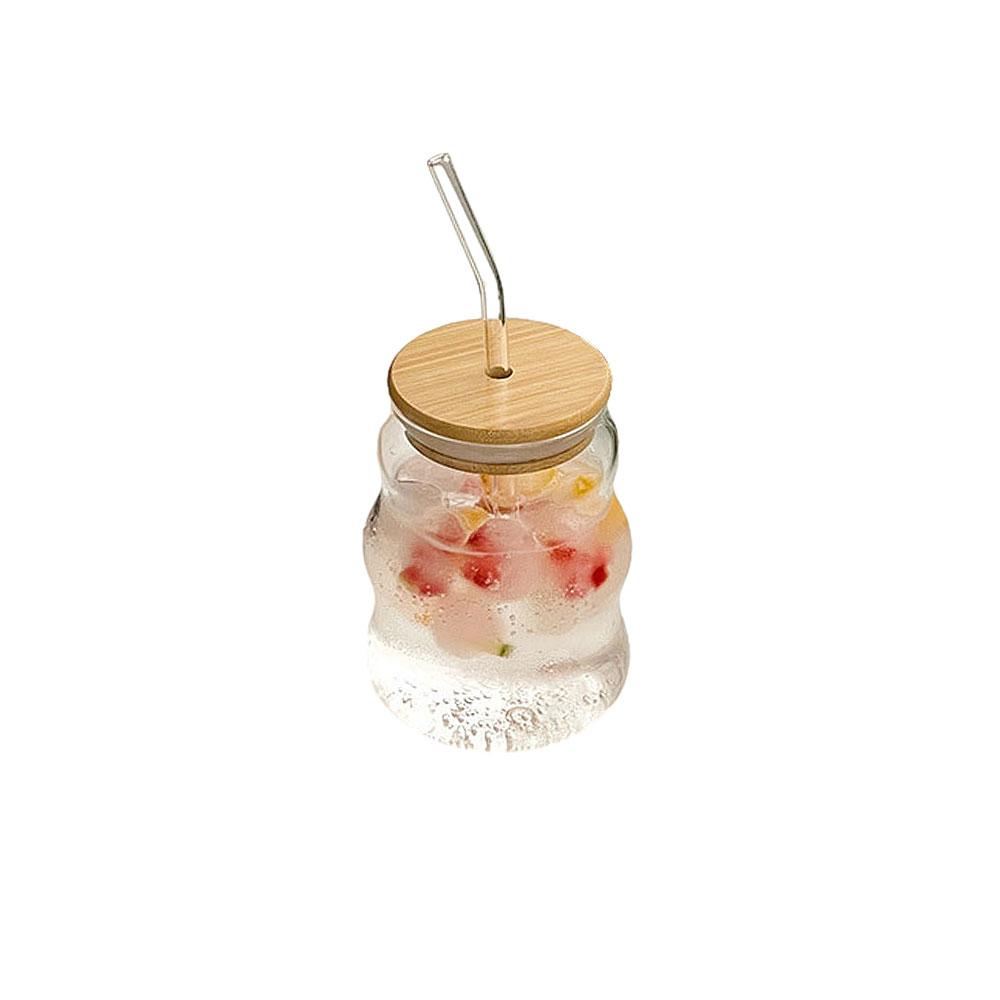 500 мл стеклянная кружка с крышкой и трубочкой прозрачная чашка для чая с пузырьками соковый стакан пивная банка молочные чашки для мокко кружка для завтрака посуда для напитков