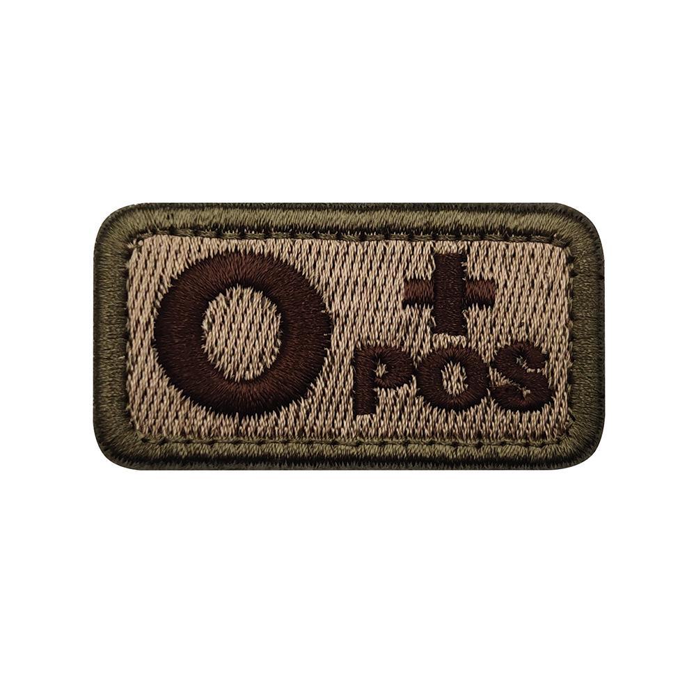 Embroidered Tactical Blood Type Velcro Badges: A, B, AB, O, +POS, -NEG - Military and Outdoor Identification.
