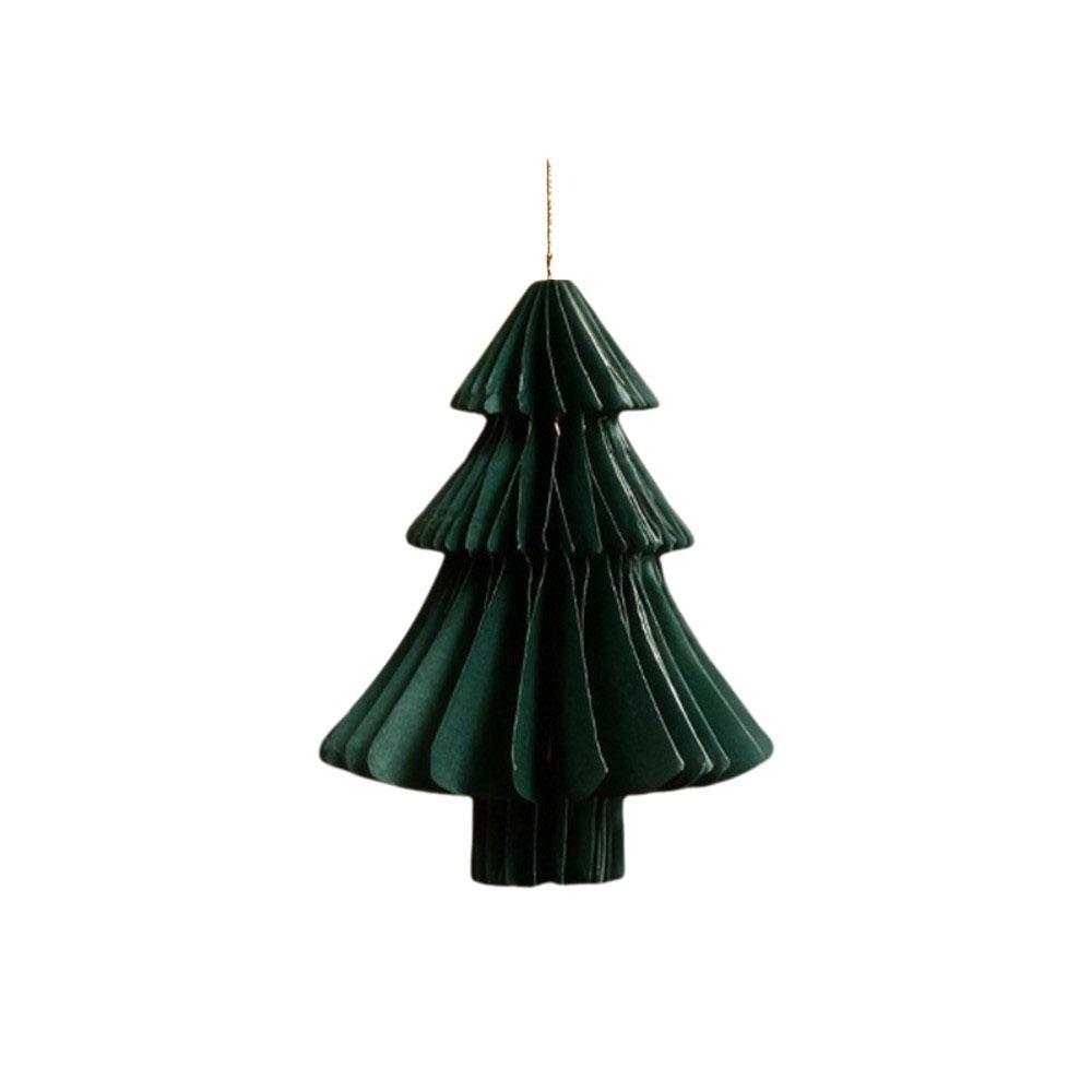 Paper Xmas Tree Pendant 3D Christmas Tree Ornament Creative Christmas Bell Ornament Tree Scene