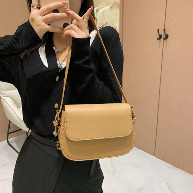 Классическая однотонная сумка на плечо высокого класса для женщин, нишевая сумка через плечо, модная маленькая квадратная сумка