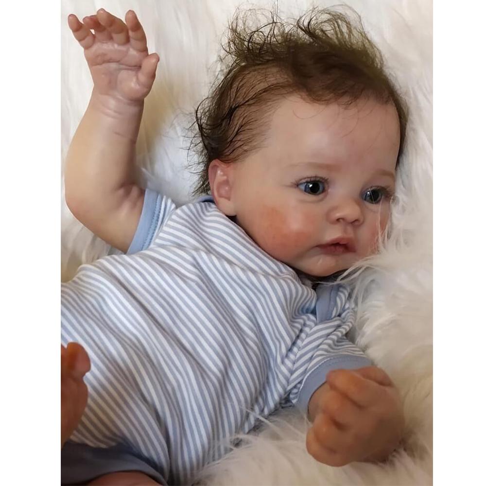 Мягкая и силиконовая кукла Reborn для маленьких девочек, 49 см, мягкая 3D кожа, многослойная живопись, видимые вены