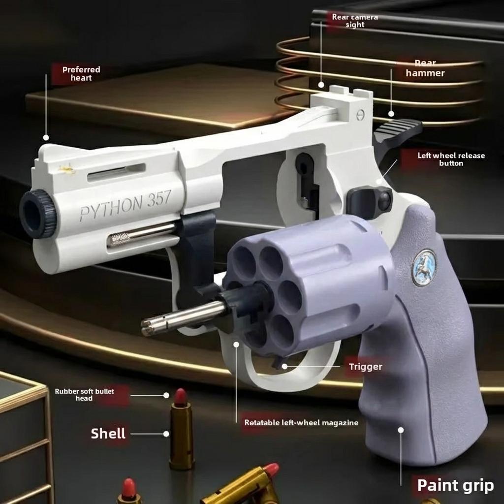 Новый Магнум Zp-5 357 Long Сплав Револьвер Мягкая Пуля Может Стрелять Пистолет Мальчик Симуляция Игрушка Повторяющийся Пистолет Детские подарки