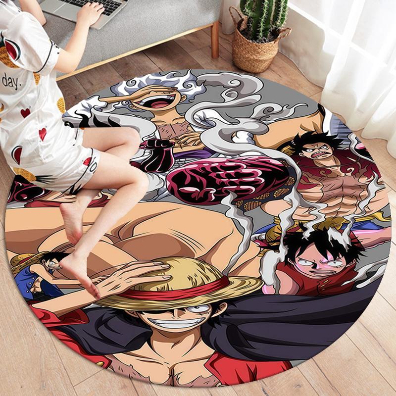 Luffy D Round Area Rug Carpet Rug For Living Room Bedroom Sofa Playroom Decor Nonslip Floor Mat