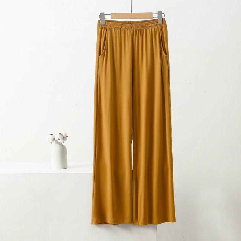 XL до 8XL Модальные свободные брюки с карманами Весна-лето Повседневные широкие брюки однотонные высокие эластичные брюки большого размера Домашняя одежда
