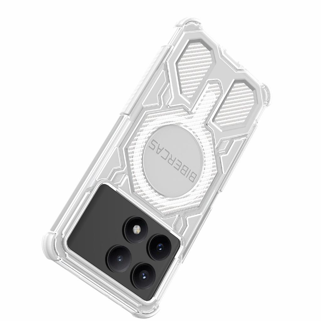 BIBERCAS J-16 Transparent Series For Xiaomi Redmi K70E 5G/Poco X6 Pro 5G Case Compatible with MagSafe TPU+PC Phone Cover