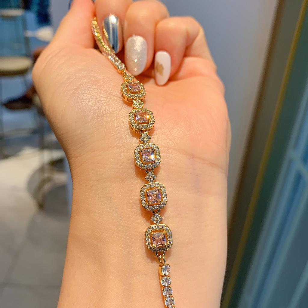 Dopamine Bracelet Simulation Paraiba Simple Green Gold White Multi-color Colorful Treasure New Women