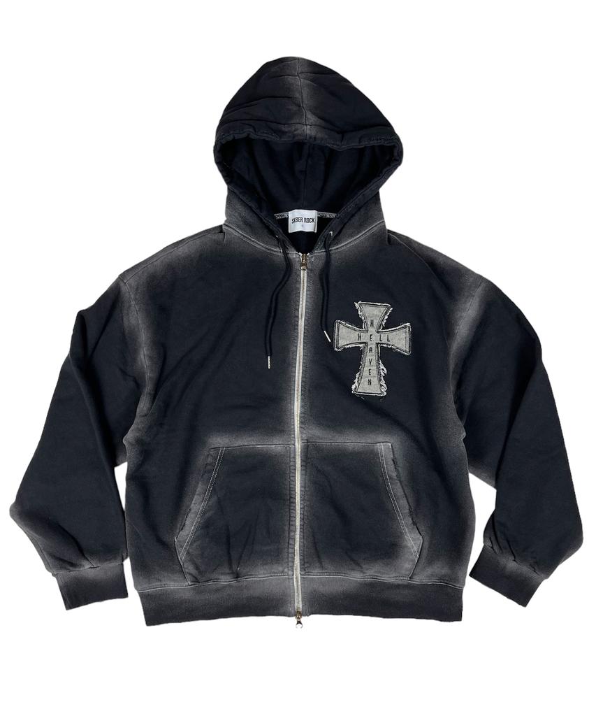 Свитшот на молнии Sk8Er Rock Hell Heaven Cross Винтажный ((черный))