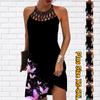 Летнее модное сексуальное платье без рукавов, мягкое повседневное 3D красивое платье с принтом бабочки, платье на бретельках без рукавов, летнее платье на подтяжках