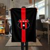 LDA Club Black Background Red Vertical Stripe Crest Print Flannel Blanket Soft Warm Throw Blanket For Sofa Bed Couch Soccer Fan Home Decor Gift