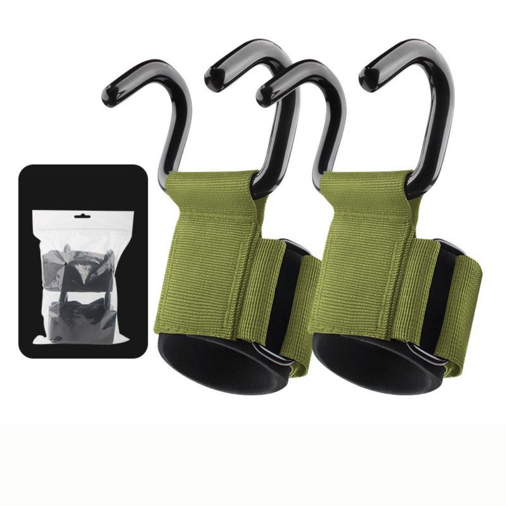 1 pair Adjustable Weight Lifting Grip Hook Pull-up Steel Hook Grips Strap Weightlifting