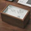 High-End Walnut Color Tissue Box - Chinese Style Minimalist Design for Desktop, Coffee Table, Living Room, Bedroom, or Office