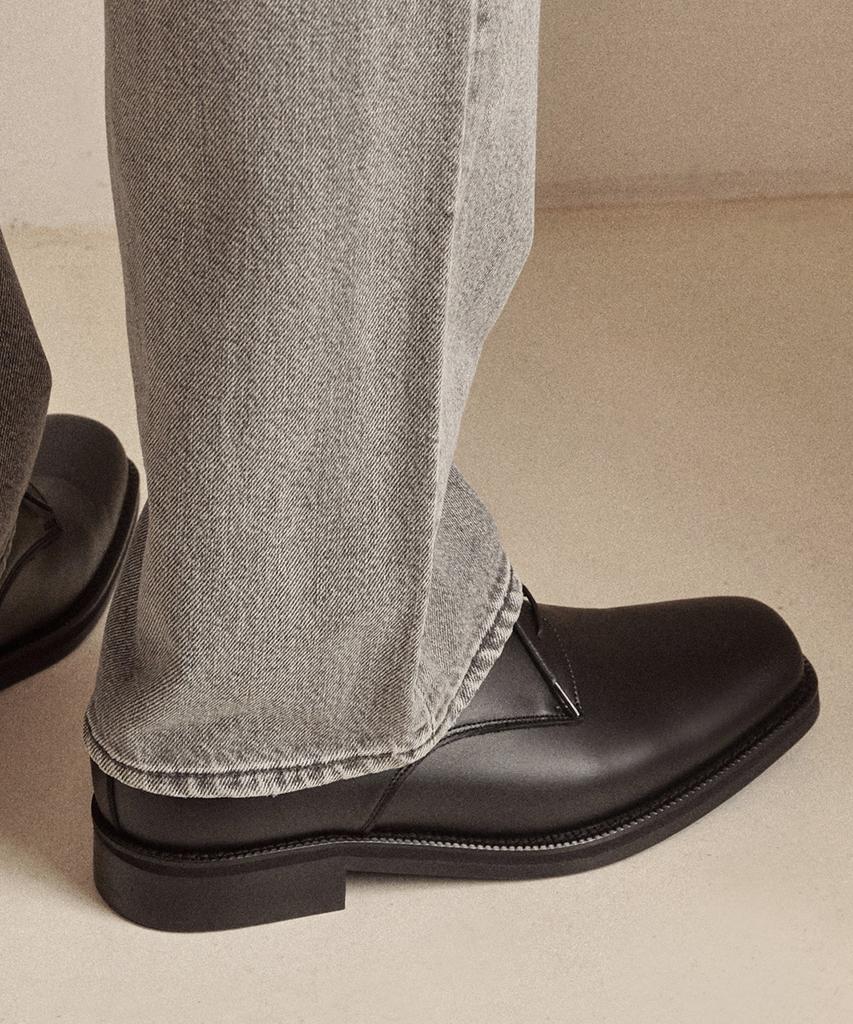 Firenze Atelier [Vibram] Merlin_Минималистичные Полуквадратные Дерби 8430 [Черный Fg]