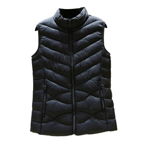 Women's Padded Vest Autumn Winter Ultra Light Zipper Closure Warm Sleeveless Jacket Slim Fit Windproof Stand-up Collar Waistcoat for Home Work