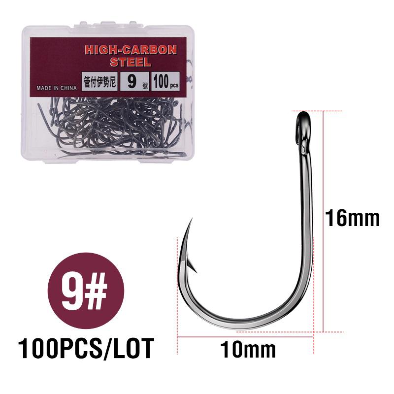1 Box High Carbon Steel Circle Fishing Hooks Freshwater Fishhook Hole Strong Carp Fish Tackle High Quality