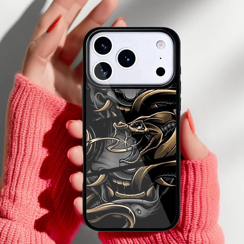 Японский чехол-маска Хання для iPhone 17 16 15 14 13 Pro Max Задняя крышка для 12 11 Pro Coque