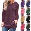 Повседневный женский пуловер с длинным рукавом, свитер, толстовка на пуговицах, топы, джемпер