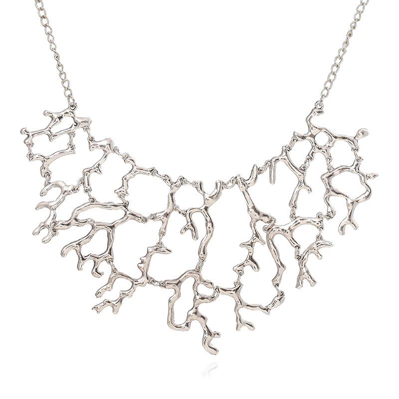 Fashion Unique Vintage Statement Splicing Tree Branch Necklace For Women Jewelry Punk Collar Choker Maxi Necklace Collier Femme