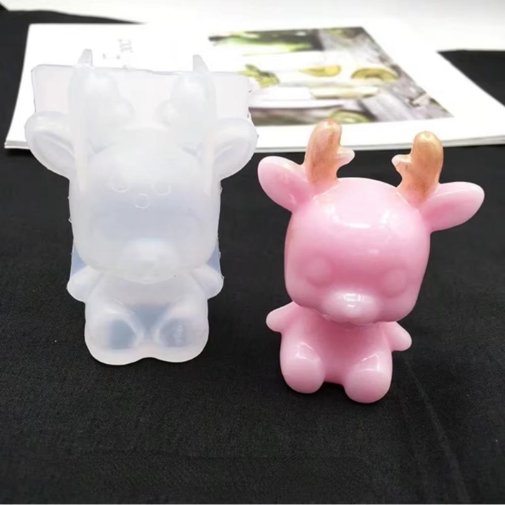 3D Рождественская Стереоскопическая Форма для Животного Оленя из Силикона Капля Кристалла Клей Мастика Украшение Торта Резина Силиконовая Форма для Литья