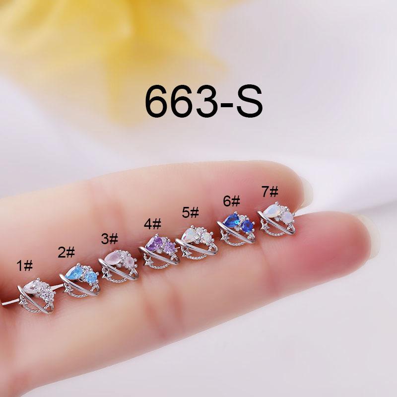 YW 2022 Simple Cute Mini Zircon Ear Cartilage Piercing Stud Cuff Earring Classic Gold Color Steel Screw Bar Ball Ear Jewelry