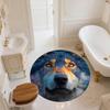 Colorful Wolf Head,Round Area Rug,Carpet Rug for Living Room Bedroom Sofa Playroom Decor,Non-slip Floor Mat