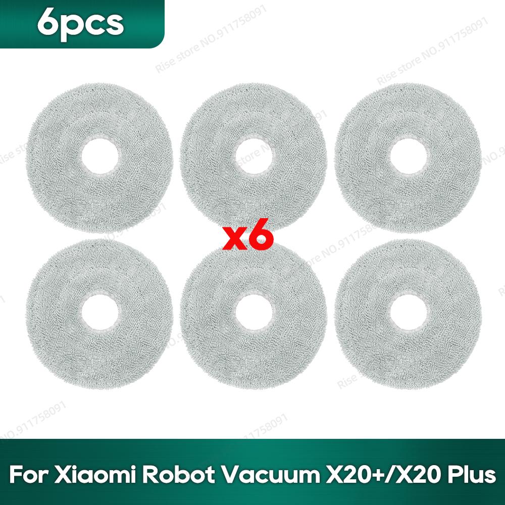 Совместимо для Xiaomi X20 Plus / X20+, Xiaomi X10 Plus / X10+ Аксессуары Мешки Фильтр Hepa Тряпка для швабры Основная Боковая Щетка Запчасти