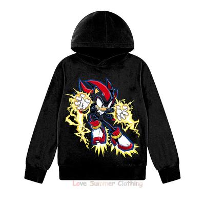 Худи Shadow Casual для мальчиков 4-14 лет, толстовка для подростков, графический принт ежа HD, пуловер для мальчиков, унисекс, осеннее худи для девочек, полиэстер