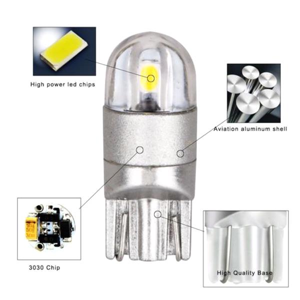 2 Pcs T10 LED Bulbs Light Lamp SMD Replacement High Brightness for Car Vehicle