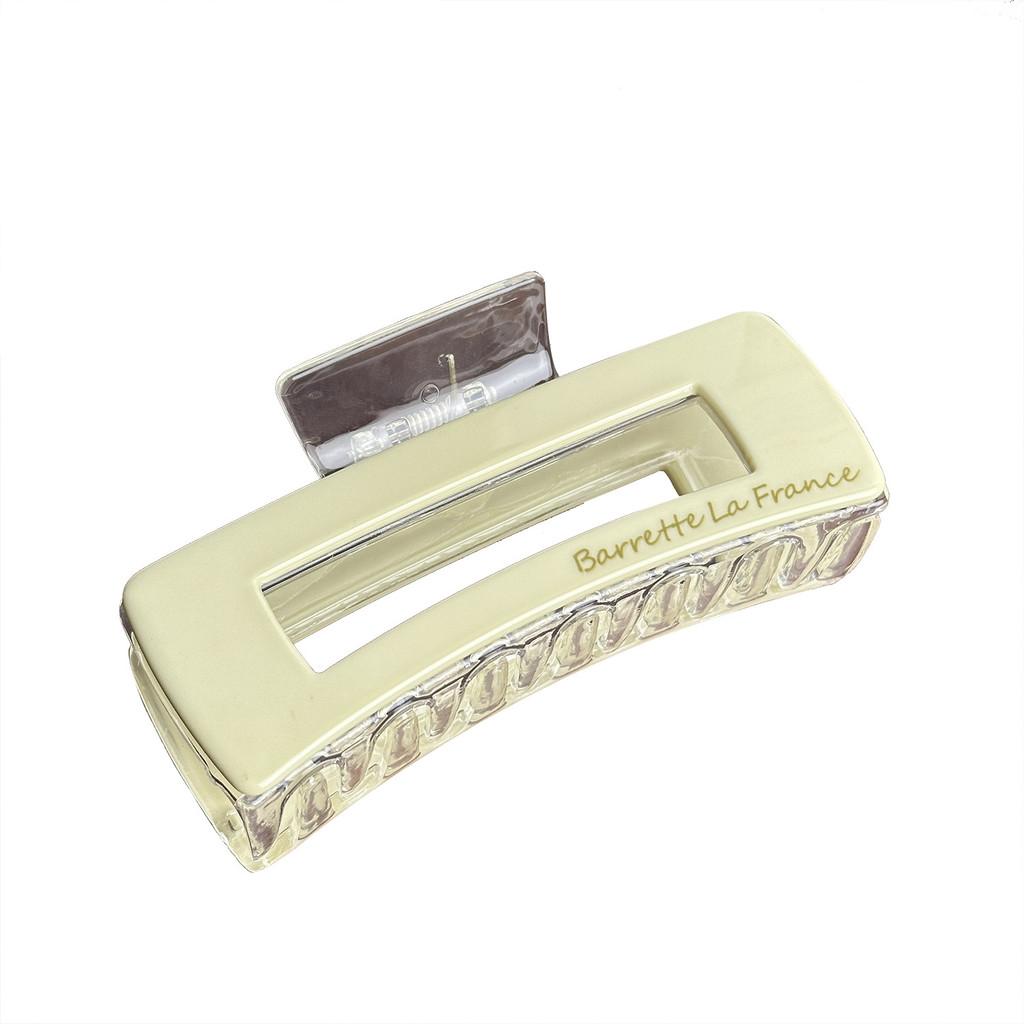 Fashionable Acrylic Square Hair Claw Clip In Milk Tea Color Perfect For Effortless Everyday Hairstyles And Trendy Office Looks