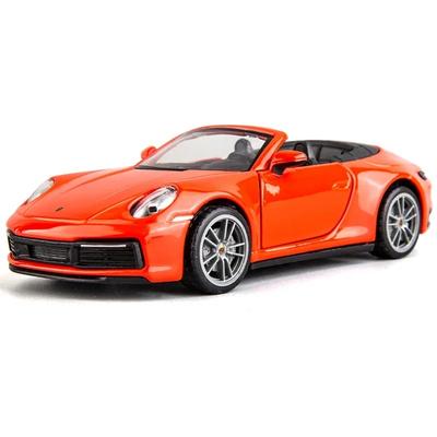 1/32 Porsche 911 Carrera Supercar литая модель игрушечного автомобиля со звуком и светом для детей